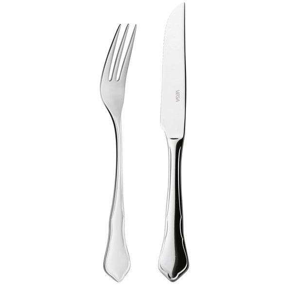 widelec do pizzy/steka Chippendale; 20.5 cm (D); srebro, Griff srebro; 12 sztuka / opakowanie