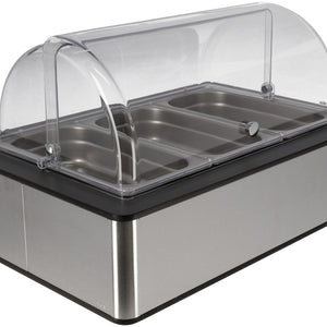 witrynka chłodząca Fundale antracyt 6,5 cm stal szlachetna 3 x 1/3; Größe GN 1/1, 63x42.5x27.4 cm (DxSxW); antracyt/transparentny/stal nierdzewna; prostokątny