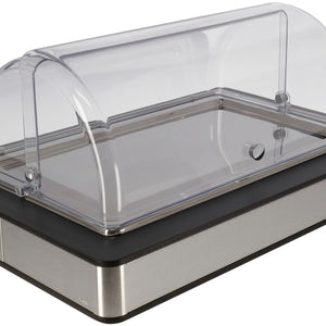 witrynka chłodząca Fundale antracyt stal szlachetna 1/1; Größe GN 1/1, 63x42.5x27.4 cm (DxSxW); antracyt/transparentny/stal nierdzewna; prostokątny