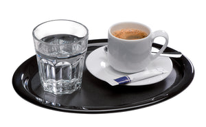 taca do serwowania KAFFEEHAUS; 26x20x1.5 cm (DxSxW); czarny; owalny