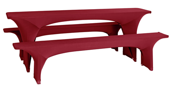 zestaw pokrowców stretch na zestawy biesiadne Grace 3-cz.; 70x220x95 cm (SxDxW); bordo