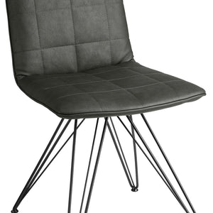 krzesło Milaria sztuczna skóra opak. 2 sztuk; 60x51x88.5 cm (SxGxW); siedzisko antracyt, stelaż czarny; 2 zestaw(y) / opakowanie