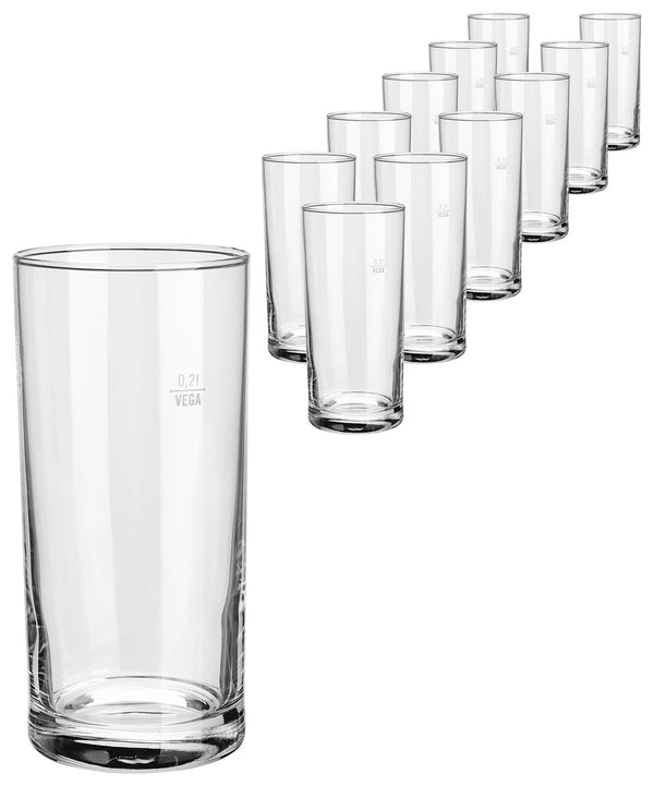 szklanka Regular; 290ml, 6.3x13.5 cm (ØxW); transparentny; 0.2 l Füllstrich, 12 sztuka / opakowanie