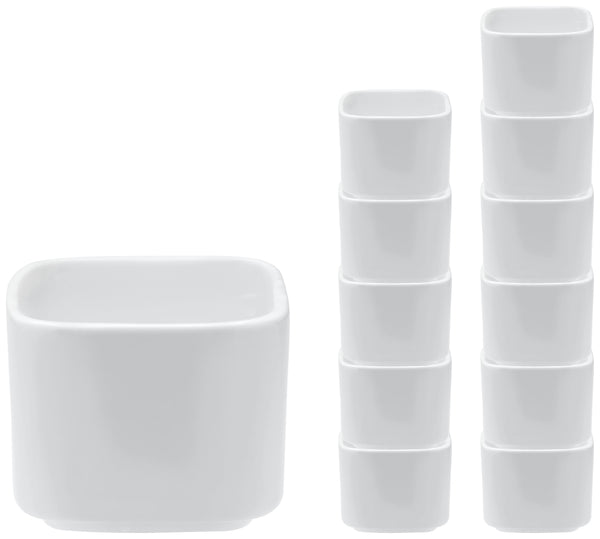 mini miseczki  Ubatuba; 90ml, 6x6x4.7 cm (DxSxW); biały; kwadrat; 12 sztuka / opakowanie