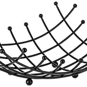 kosz na owoce Mahler malowany proszkowo; 26x26x10 cm (DxSxW); czarny; kwadrat