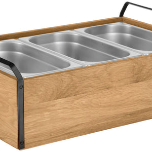 witrynka chłodząca Montana dąb hoch 10 cm Edelstahl 3x 1/3; Größe GN 1/1