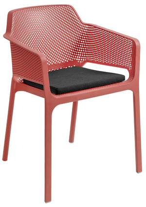 krzesło Net z podłokietnikami; 60.5x58.5x80 cm (SxGxW); marsala; 4 sztuka / opakowanie
