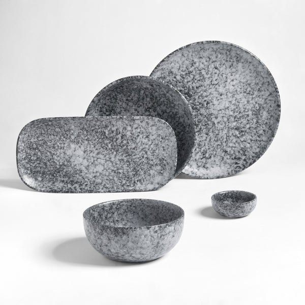 półmisek Mamoro prostokątny; 33x10x3.3 cm (DxSxW); czarny/biały; prostokątny; 6 sztuka / opakowanie