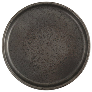 talerz płaski Ironstone z rantem; 27x2.4 cm (ØxW); ciemny brąz/czarny; okrągły; 6 sztuka / opakowanie