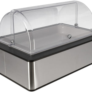 witrynka chłodząca Fundale antracyt 6,5 cm melamina biała 1/1; Größe GN 1/1, 63x42.5x27.4 cm (DxSxW); antracyt/transparentny/biały; prostokątny