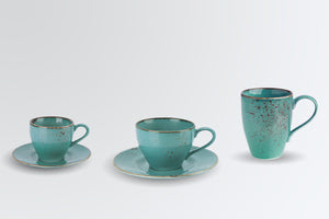 kubek Palana; 300ml, 8.5x10.5 cm (ØxW); turkusowy; okrągły; 6 sztuka / opakowanie