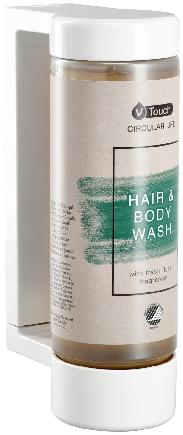 Spendersystem Shampoo & Duschgel V-Touch Circular Life 2 in 1; 360 ml; transparentny; 18 sztuka / opakowanie