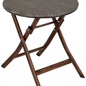 Beistelltisch Rimalia klappbar; 46x46 cm (ØxW); szary melanż/brązowy; okrągły