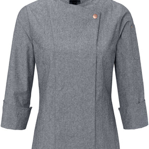 bluza kucharska damska Scott Chambray długi rękaw ; Kleidergröße 38; szary
