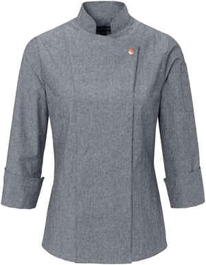 bluza kucharska damska Scott Chambray długi rękaw ; Kleidergröße 38; szary