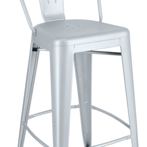 Barstuhl Ferano im Industriedesign; 45.5x54.5x118.4 cm (SxGxW); srebro; 2 sztuka / opakowanie