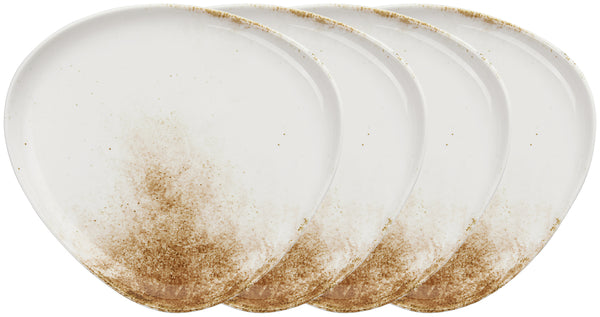 talerz płaski Purior; 26x24x3.2 cm (DxSxW); biały/brązowy; prostokątny; 4 sztuka / opakowanie