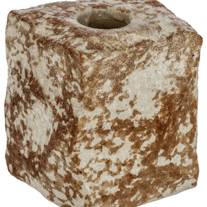 Spitzkerzenhalter Dinko; 6.2x6.2x7.1 cm (DxSxW); biały/brązowy