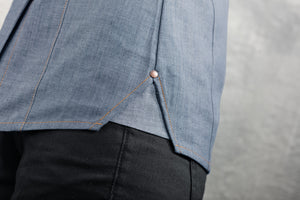 bluza kucharska damska Scott Denim krótki rękaw ; Kleidergröße 50; jasny dżins