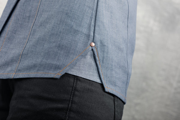 bluza kucharska męska Scott Denim długi rękaw; Kleidergröße 44; jasny dżins