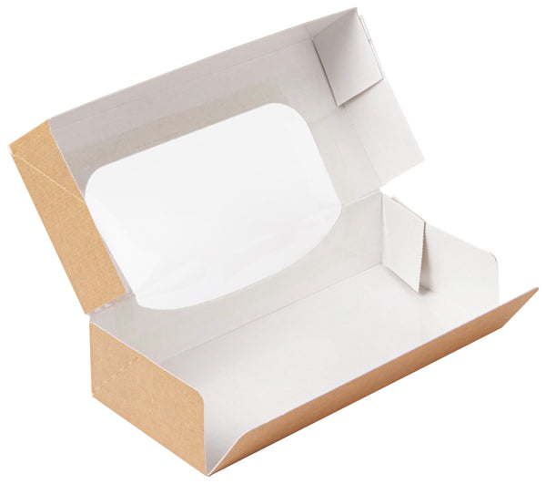 Sushibox The Pack mit Sichtfenster; 19.7x9x4.5 cm (DxSxW); brązowy; prostokątny; 50 sztuka / opakowanie