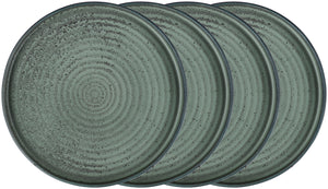 talerz z niskim rantem Snug; 26x2.5 cm (ØxW); zielony; okrągły; 4 sztuka / opakowanie