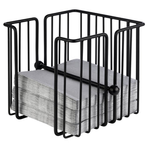 serwetnik; 19x19x18 cm (DxSxW); czarny; kwadrat