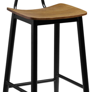 stołek barowy Scola; 44.5x51x115 cm (SxGxW); siedzisko dąb antyczny, stelaż czarny; 2 sztuka / opakowanie