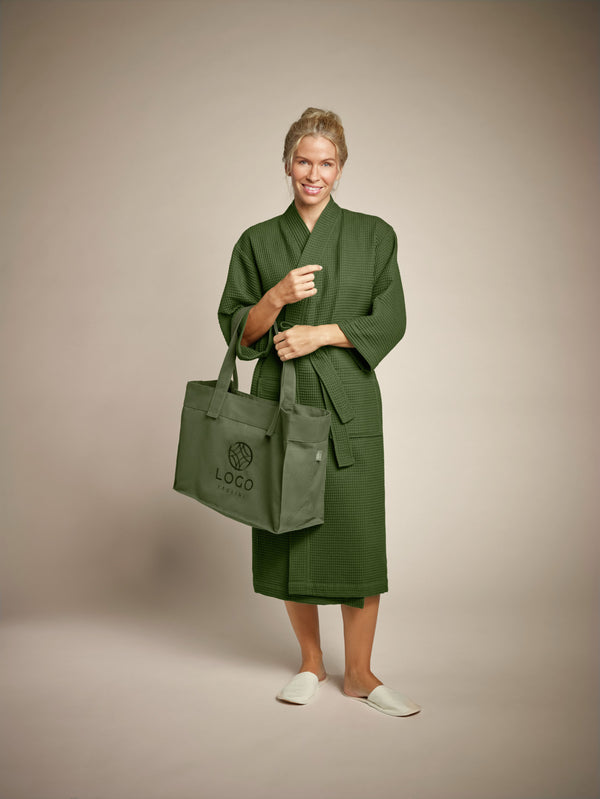 Bademantel Mino; Kleidergröße L/XL; ciemna oliwka