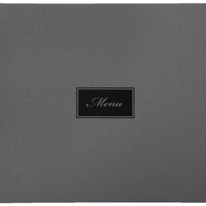 karta dań Oscar z grawerem MENU A4 poziomo; Größe DIN A4, 33.1x24.8 cm (SxW); szary; 6 Seiten