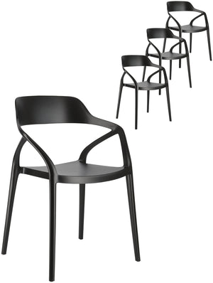 Kunststoff Stuhl Soreva; 57x51x79 cm (SxGxW); czarny; 4 sztuka / opakowanie