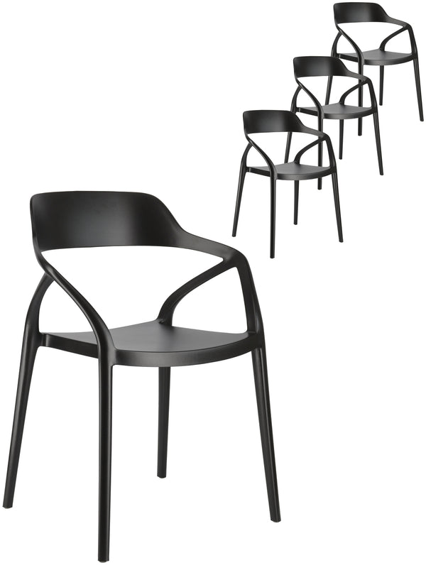 Kunststoff Stuhl Soreva; 57x51x79 cm (SxGxW); czarny; 4 sztuka / opakowanie