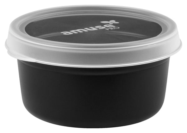 pojemnik na menu do wielokrotnego użytku Amuse Pro okrągły; 500ml, 13.3x6.7 cm (ØxW); czarny; okrągły; 10 sztuka / opakowanie