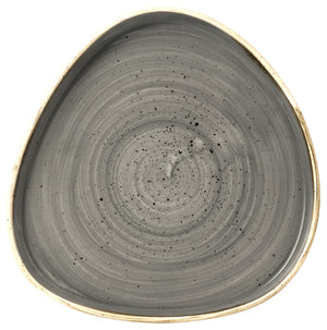 Triangle Walled Chefs Plate Stonecast Grey ; 20x2 cm (SxW); szary/brązowy; trójkątny; 6 sztuka / opakowanie