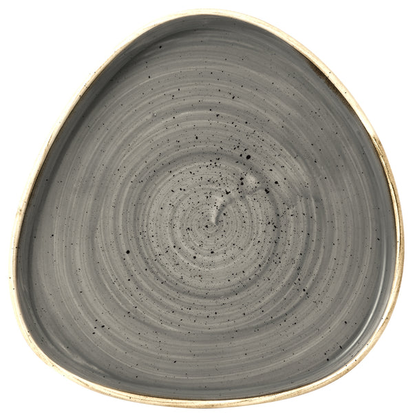 Triangle Walled Chefs Plate Stonecast Grey ; 20x2 cm (SxW); szary/brązowy; trójkątny; 6 sztuka / opakowanie