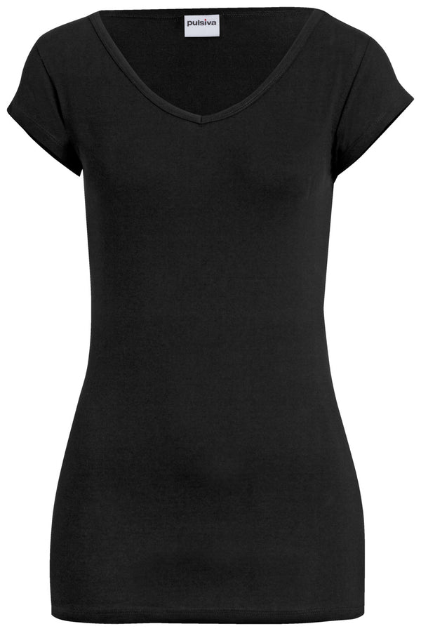 t-shirt damski Double-V (opak. 2 szt.); Kleidergröße 2XL; czarny; 2 sztuka / opakowanie