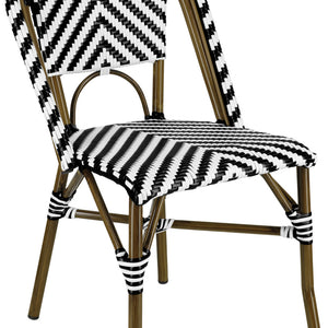 Bistrostuhl Paris Kunststoff; 46x56x89 cm (SxGxW); siedzisko czarny/biały