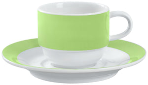 filiżanka do kawy Multi-Color; 160ml, 7x6 cm (ØxW); biały/zielony; okrągły; 6 sztuka / opakowanie