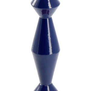 świecznik Aneska; 7.5x20 cm (ØxW); ciemny niebieski/pomarańczowy