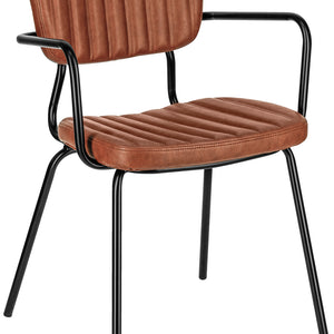 krzesło Tolo; 55x53x81 cm (SxGxW); siedzisko koniak, stelaż czarny; 2 sztuka / opakowanie