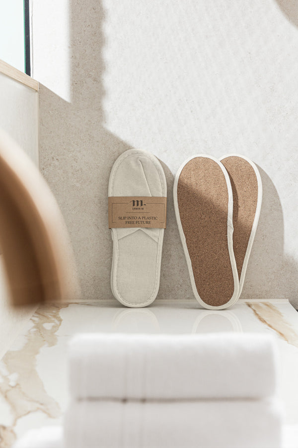 Hotelslipper  Elian mit Korksohle ; naturalny; 10 sztuka / opakowanie