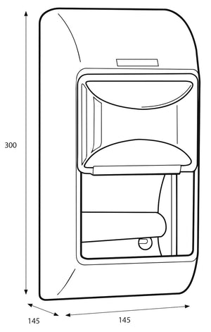 dozownik rolek papieru toaletowego 2 rolki; 14.5x30x14.5 cm (SxWxG); biały