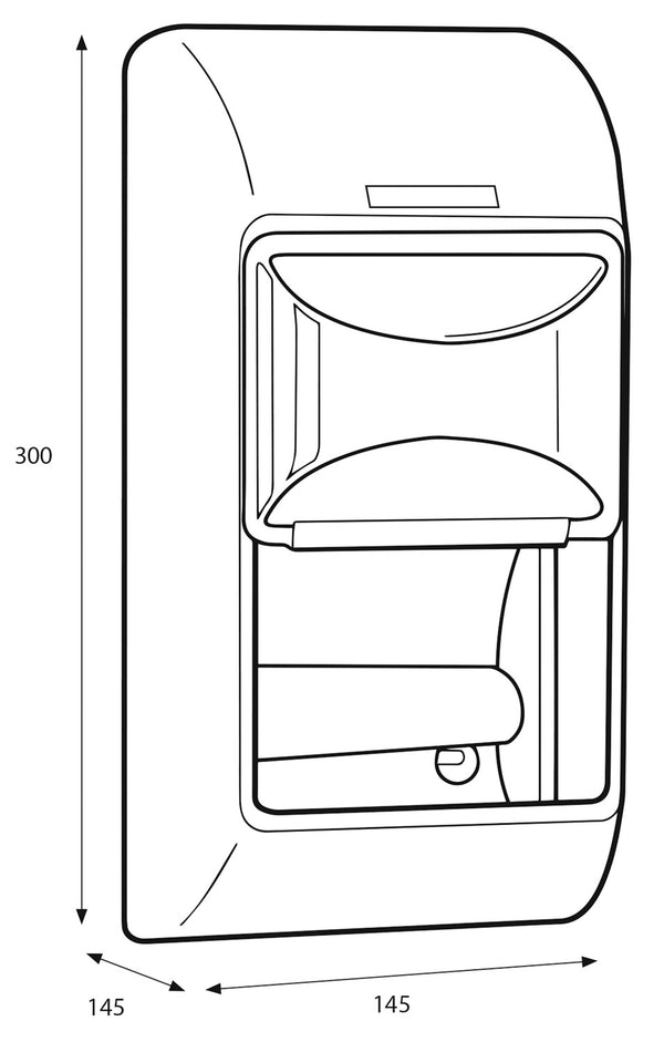 dozownik rolek papieru toaletowego 2 rolki; 14.5x30x14.5 cm (SxWxG); biały