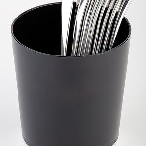 pojemnik na resztki stołowe / sztućce Base Chrom; 1300ml, 13x15.5 cm (ØxW); czarny; okrągły