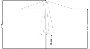 parasol Siroc; 200x200x227 cm (DxSxW); antracyt; kwadrat