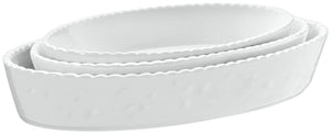 formy do pieczenia Kalumi; 500ml, 21.5x12x4 cm (DxSxW); biały; owalny; 3 sztuka / opakowanie