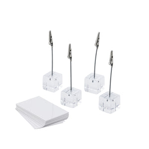 Kartenhalter Acryl; 3x3x12 cm (DxSxW); biały; 4 sztuka / opakowanie