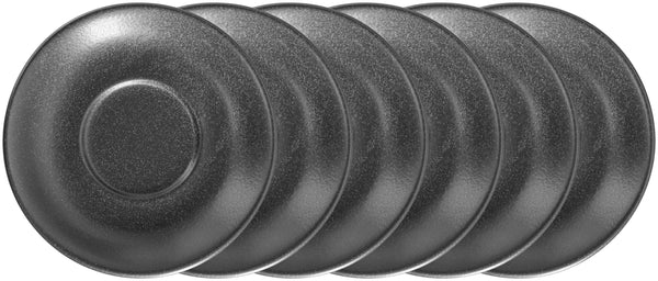 spodek do filiżanki do kawy Masca; 15.5x3 cm (ØxW); czarny; okrągły; 6 sztuka / opakowanie