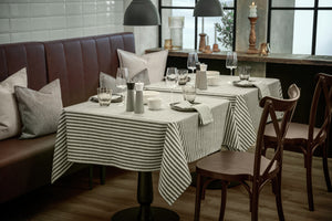 Tischwäsche Glava nach Maß genäht je m²; biel kremowa/antracyt