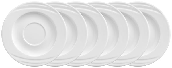spodek do bulionówki / kubka / filiżanki do kawy Melody; 16.1 cm (Ø); biały; okrągły; 6 sztuka / opakowanie